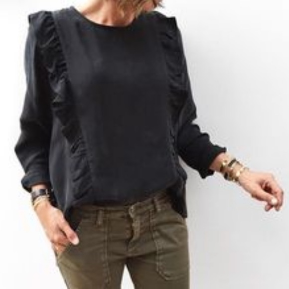 Zara Ruffle Top- Black - Picture 4 of 8
